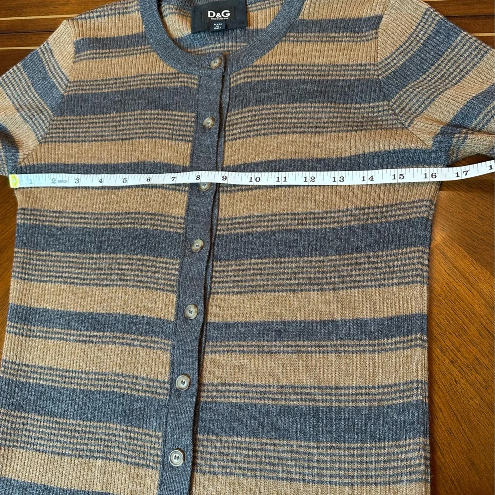Dolce & Gabbana Striped Cardigan | Luxury Knit Button Front - Picture 6 of 13